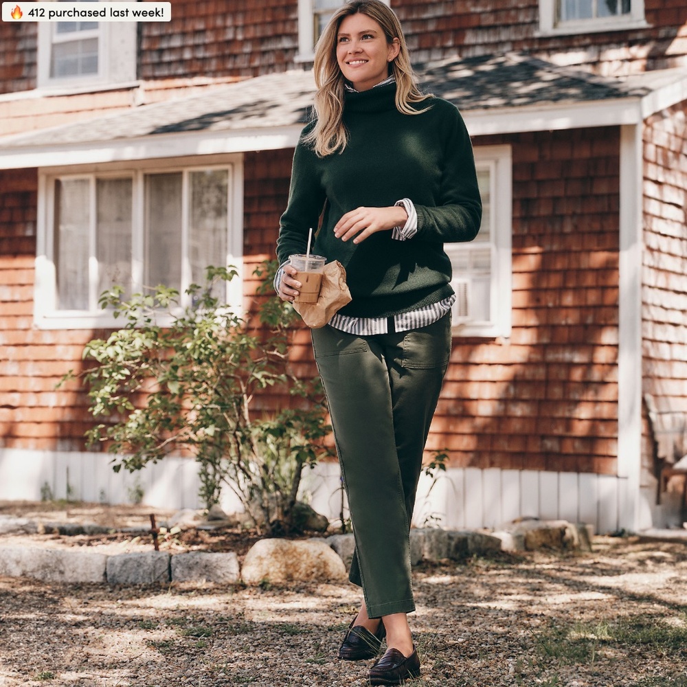 Lands' End High Rise Chino Utility Straight Leg Pants